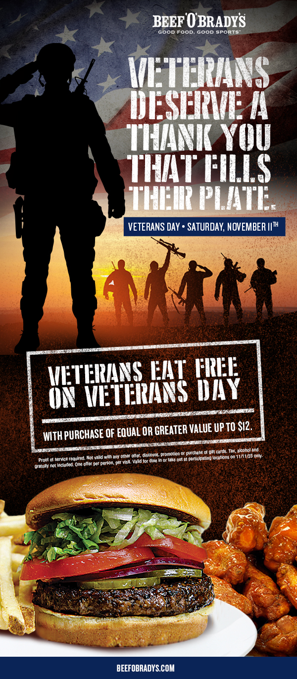 2023 Veterans Day Free Meals and Deals EatDrinkDeals